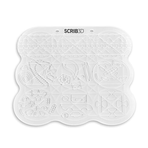 بساط قلم ثلاثي الأبعاد من السيليكون SCRIB3D - لوحة رسم مرنة مقاومة للحرارة على الوجهين مع أشكال وأنماط - لوحة تدريب الاستنسل للمبتدئين والصناع - مصممة للعمل مع جميع أقلام SCRIB3D in Kuwait