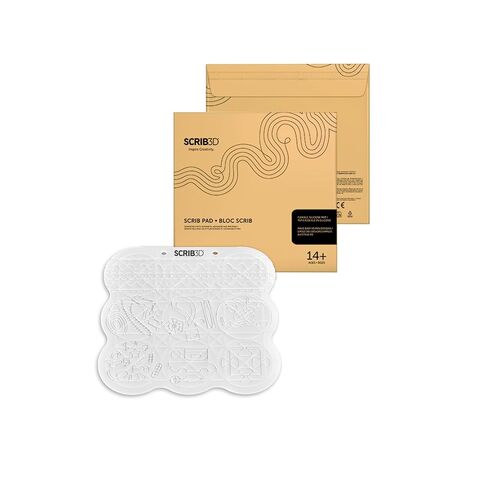 بساط قلم ثلاثي الأبعاد من السيليكون SCRIB3D - لوحة رسم مرنة مقاومة للحرارة على الوجهين مع أشكال وأنماط - لوحة تدريب الاستنسل للمبتدئين والصناع - مصممة للعمل مع جميع أقلام SCRIB3D in Kuwait