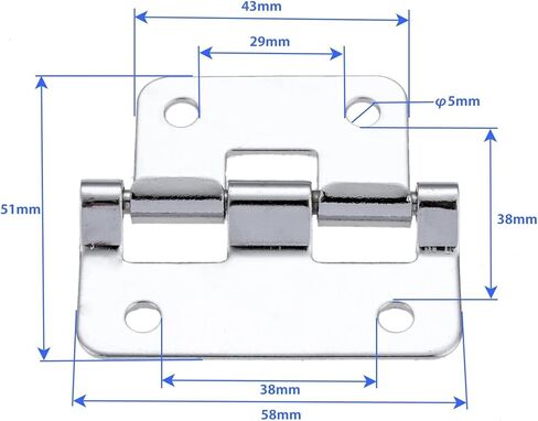 2Pcs 58 * 51mm Detachable Hinge Separation Support Toolbox Cabinet Furniture Decor in Saudi Arabia