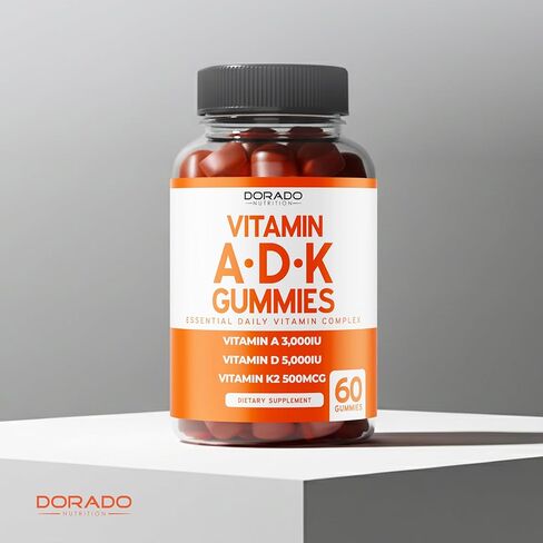 علكات ADK فيتامين D3 K2 علكات (60 علكة خالية من السكر) فيتامين D3 K2 10000iu/ 5000iu - مكمل فيتامين ADK - فيتامين ADK - فيتامين D & K - مكمل فيتامين ADK 10 - نباتي - غير معدل وراثيًا - صنع في الولايات المتحدة الأمريكية in Saudi Arabia