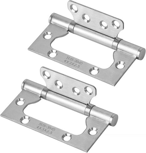 4X 3 Inch Non Mortise Door Hinges, Stainless Steel with Mounting Screws Brushed Surface Hinge 6Pcs in Saudi Arabia