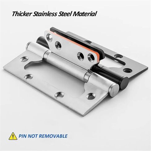 4X 3 Inch Non Mortise Door Hinges, Stainless Steel with Mounting Screws Brushed Surface Hinge 6Pcs in Saudi Arabia