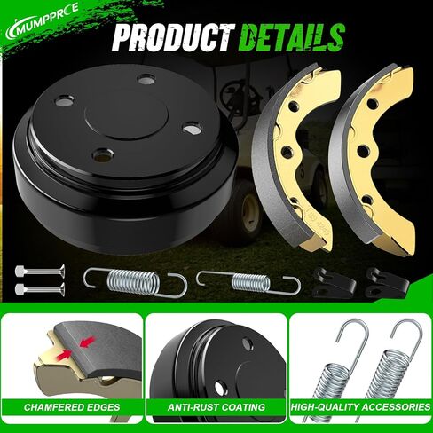 Club Car Brake Repair Kits for DS 1995-UP&Precedent 2004-UP, Golf Cart Brake Drum Kit, Club Car Brake Drum/Hubs&Brake Shoes/Pads&Brake Spring Kit, OEM# 101823201 101816301 101791101 in Kuwait