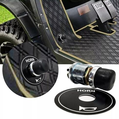 مفتاح القرن المثبت على الأرض، زر القدم، لوحة القرن، 12 فولت، زر عربة الجولف لسيارة النادي، EZGO، ياماها، أسود in Kuwait