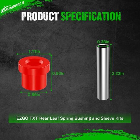 EZGO TXT Spring Bushing Kit, Golf Cart Rear Leaf Spring Polyurethane Bushing and Sleeves for EZGO TXT/Medalist (1994-up) & Club Car DS (1981-up), OEM# 70289-G02 70291-G01 14158-G1 in Kuwait