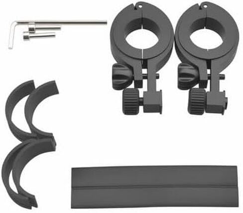 حامل ضوء الدراجة من Suruid، 2 حامل ضوء الدراجة من سبائك الألومنيوم، دعامة تثبيت ضوء الدراجة، حجم قابل للتعديل، مناسب لتركيب دعامة الدراجة بقطر 21 مم - 23 مم in Kuwait