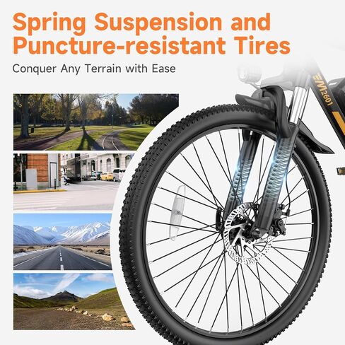 دراجة جبلية كهربائية هاي كيب للبالغين - دراجة ركاب كهربائية 48 فولت مع محرك ذروة 750 وات، دراجة جبلية كهربائية 26 بوصة، بطارية قابلة للإزالة 374 وات في الساعة، سرعة تصل إلى 20 ميل في الساعة، تعليق أمامي وفرامل قرصية مزدوجة in Kuwait