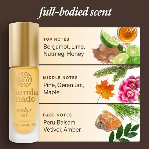 Kuumba Made Amber Sol Fragrance Oil, Long-Lasting Scented Oil Perfume Roller, Vegan, Alcohol-Free, 0.15 oz in Kuwait