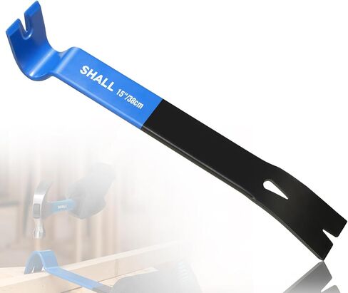 SHALL 15'' Flat Pry Bar, Heavy-Duty Nail Puller Crowbar, High-Carbon Steel Utility Claw Bar, Wonder Bar, Corrosion Resistant Nail Remover Pry Tool for Baseboard Removal, Home Remolding & Woodworking in Saudi Arabia
