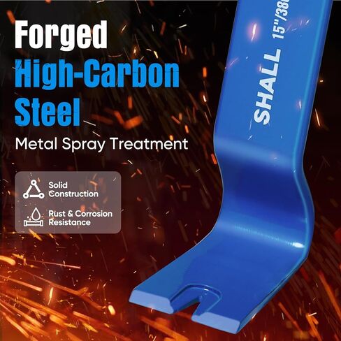 SHALL 15'' Flat Pry Bar, Heavy-Duty Nail Puller Crowbar, High-Carbon Steel Utility Claw Bar, Wonder Bar, Corrosion Resistant Nail Remover Pry Tool for Baseboard Removal, Home Remolding & Woodworking in Saudi Arabia