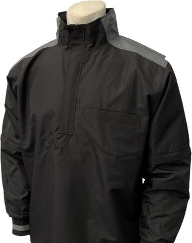 Smitty | BBS-340 | Smitty Major League Style Umpire Convertible Jacket | Black w/Charcoal Grey Collar | Baseball Softball in Saudi Arabia