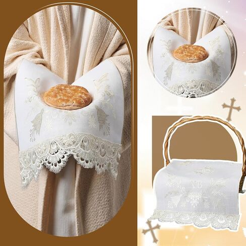 HunnmingRe Easter Orthodox Pascha Basket Cover Table Decoration Religious Gift 28" Traditional Easter Basket Towel Embroidered Ukrainian XB Cloth Communion Prosphora Greek Christian Altar in Saudi Arabia