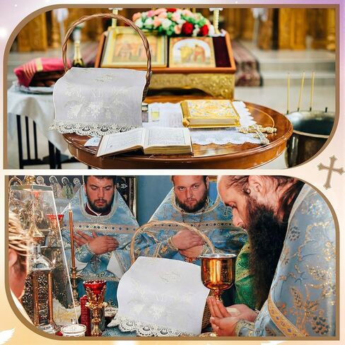 HunnmingRe Easter Orthodox Pascha Basket Cover Table Decoration Religious Gift 28" Traditional Easter Basket Towel Embroidered Ukrainian XB Cloth Communion Prosphora Greek Christian Altar in Saudi Arabia