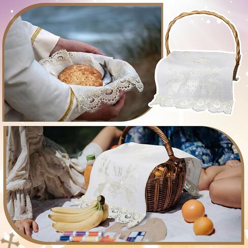 HunnmingRe Easter Orthodox Pascha Basket Cover Table Decoration Religious Gift 28" Traditional Easter Basket Towel Embroidered Ukrainian XB Cloth Communion Prosphora Greek Christian Altar in Saudi Arabia