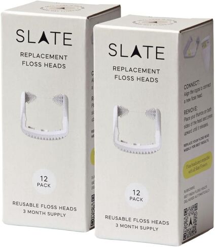 عبوات خيط تنظيف الأسنان - خيط تنظيف أسنان منسوج قابل لإعادة الاستخدام، خالي من PFAS، خيط تنظيف أسنان غير سام | يناسب جهاز تنظيف الأسنان الكهربائي مع مكشطة اللسان ومنظفات اللثة | 20 قطعة من رؤوس خيط تنظيف الأسنان الأزرق النانو هيدروكسيباتيت (nHa). in Kuwait