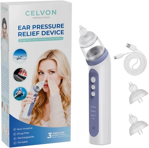 Eustachian Ear Unclogger – Ear Popper for Ear Pressure Relief – Eustachian Tube Relief Device for Flying, Diving & Altitude Changes – Adjustable Airflow, Rechargeable in Kuwait