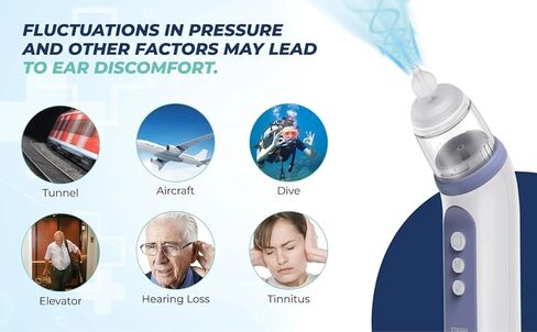 Eustachian Ear Unclogger – Ear Popper for Ear Pressure Relief – Eustachian Tube Relief Device for Flying, Diving & Altitude Changes – Adjustable Airflow, Rechargeable in Kuwait