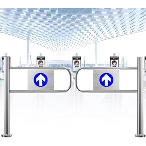 بوابة أمان متأرجحة ذاتية الإغلاق بنابض - بوابة معدنية صناعية مفتوحة بزاوية 90 درجة لمحلات السوبر ماركت والمكتبات ومداخل المتاجر 180 × 97 سم متينة وآمنة in Kuwait