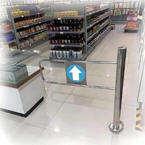 Automatic Rebound Swing Gate with Spring - 1-Way Pedestrian Entrance Door 90° Manual Open for Supermarkets Factories & Parks - 70x100cm Safety Aisle Solution in Kuwait
