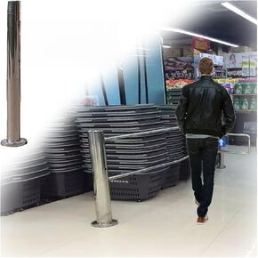 بوابة أمان متأرجحة أوتوماتيكية - باب دخول/خروج في اتجاه واحد لمحلات السوبر ماركت، وصول آمن محمل بنابض، مفصل يسار، مقاس 60 × 100 سم (24 × 39 بوصة)، إغلاق متين وموثوق. in Kuwait