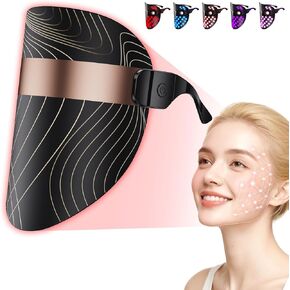 Red Light Therapy for Face, Red Light Mask with Near-Infrared(850nm), 5 Modes Portable Led Face Mask Light Therapy with 10 Min-Timer, Rechargeable, Hands-free, Ideal Choice for Women's Daily Use in Kuwait