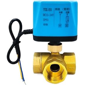 1PCS 1" Brass Ball Valve Two Lines Three Normally Closed Normally Open 220V 24V 12V Switch Valve Water Valve(DC12V_Normally Open) in Kuwait