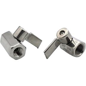 1 Piece 1/8" 1/4" 3/8" 1/2" 3/4" 1" Internal Thread Mini Sanitary Ball Valve for Homemade Beer SUS 304 Steel with Stainless Steel Handle(3/4",Female to Female) in Kuwait