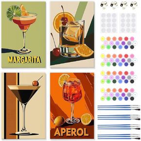QENSPE 4 Pack Paint by Numbers with Wooden Frame, Color Animals Paint by Number for Beginners, DIY Acrylic Oil Paints Arts on Canvas, Home Wall Decor Gift 8X8 inch in Saudi Arabia