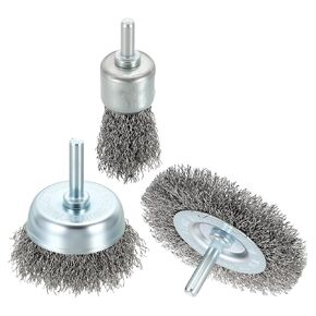 Wire Brush for Drill Kit, 40pcs Crimped Wire Wheels Cup Brush for Drill with 1/4in Shank, [for Light Rust Deburring Paint Removal] - 0.012in Carbon Steel Wire(1-2in) in Kuwait