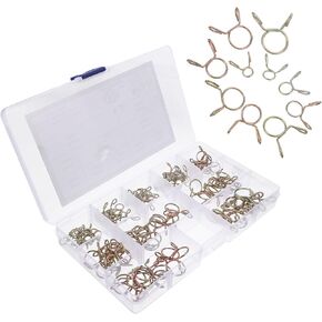 CALLARON 120pcs Spring Hose Clamp Set Zinc-plated Tube Clips and Line Clamps Kit Multi-size Pipe Fitting for Plumbing and Industrial Hose Applications in Kuwait