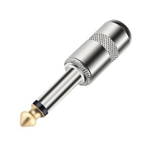 2 قطعة 1/4 بوصة ذكر التوصيل 6.35 مللي متر جاك أحادية/ستيريو موصل تأثيرات دواسة ميكروفون موصل قابس (TC065-A) in Kuwait