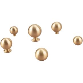 الكرة على شكل الذهب ثقب واحد مقبض أثاث خزانة المطبخ الأجهزة درج سحب 1 قطعة (5-L-25mm-Knob) in Kuwait