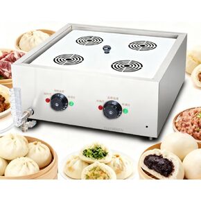 4000W Commercial Stainless Steel Steamed Bun Machine 475×475×145MM Restaurant Independent Temperature Control Food Steamer High Temperature Resistance and Easy Cleaning in Kuwait