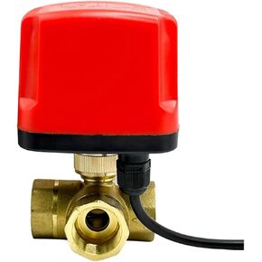 3/4 "صمام كروي مقاوم للماء ثلاثي الاتجاهات صمام كروي نحاسي صمام كروي ثلاثة أسلاك أو سلكين (T Type_24VDC_CR02) in Kuwait