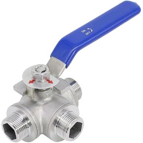 1/2 "3/4" صمام كروي خارجي ثلاثي الاتجاه DN15 DN20 من الفولاذ المقاوم للصدأ 304 صمام مقبض صمام LT نوع (34، نوع T) in Kuwait