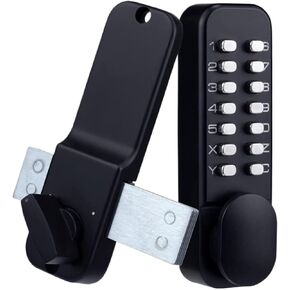 Mechanical keyless Entry Door Lock Stainless Steel Mechanical Keyless Entry Door Lock with Keypad Door Handle Keypad Deadbolt Lock with Handle (Color : Silver) in Kuwait