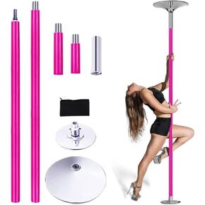Professional Upgrade Spinning/Static Dance Pole, Pole Dance Pole 40Mm from 2.3 to 2.75 M Height Adjustable, 2 Modes: Rotating/Static in Kuwait