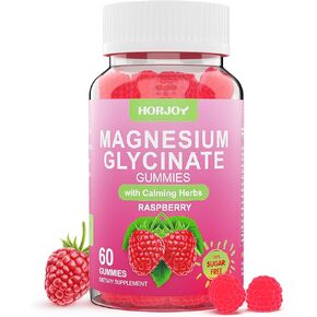 علكات جليسينات المغنيسيوم 600 مجم، علكات مغنيسيوم خالية من السكر للبالغين مع اشواغاندا، بلسم الليمون والغابا للنوم ودعم المزاج والاسترخاء، نباتي، 60 توت in Kuwait