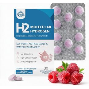 Molecular Hydrogen (H2) Tablets with 120mg Magnesium–16 PPM Hydrogen Water Tablets for Water, Advanced Hydrogen Technology, Antioxidant Support for Cellular Health & Recovery丨Unflavored, 30 Tablets in Saudi Arabia