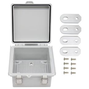 صندوق توصيل كهربائي مقاوم للماء مع لوحة تثبيت، غطاء مفصلي شفاف مزلاج من الفولاذ المقاوم للصدأ، غلاف بلاستيكي لدعامة حائط المشروع، IP67 13.8*9.8*5.9 بوصة (350×250×150 مم) in Kuwait