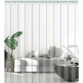 Clear PVC Soft Door Curtains - Waterproof Plastic Strip Curtain Kit for Warehouse, Supermarket, Factory, Garage, Toilet, Stairs - 76.77"x106.3" (W195xH270cm) in Kuwait