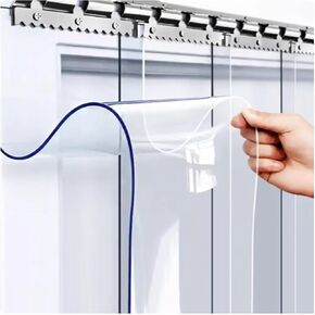PVC Soft Plastic Door Strips - Waterproof Vinyl Replacement Flap Curtain for Walk-in Freezers, Coolers, Basements, Warehouses - 94.49"x98.43" Clear Curtain Strips in Kuwait