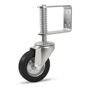 عجلة بوابة ترقية، سعة تحميل 1700 رطل، عجلة بوابة شديدة التحمل مقاس 6 بوصات، دوران 360 درجة، محملة بنابض، سميكة، مقاومة للتآكل والصدأ، للبوابات الخشبية وبوابات الأنابيب المعدنية in Kuwait