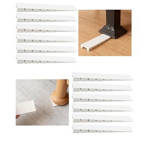 12 قطعة من حشوات بلاستيكية شديدة التحمل للتسوية - أوتاد أثاث مشقوقة للمرحاض والنوافذ والأبواب، مستويات طاولة قابلة للتكديس مع نسيج مضاد للانزلاق، حجم سهل التركيب، أبيض in Kuwait