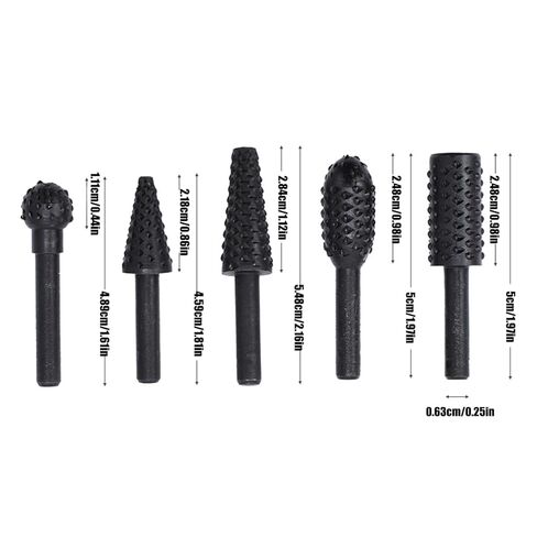 5-Piece Rotary Burr Set for Woodworking Metal Carving Polishing Tools 1/4 Inch Shank Fits Power Drills and Rotary Tools in Saudi Arabia
