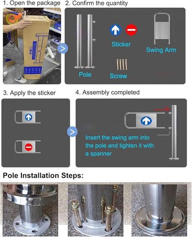 باب دوار تلقائي للمكتبات - بوابة متأرجحة آمنة في اتجاه واحد بأبعاد الفتح الأيمن 90 × 100 سم (35 × 39 بوصة) - الحل المثالي للوصول إلى المدخل الرئيسي in Kuwait