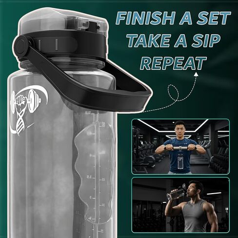 Barbottle, Gym Water Bottle with Measurement Scale, 1-5 lb Water Weight Capacity, Wide Mouth Flip Top Lid with Carry Loop, Forearm Roller 2.0 Compatible in Saudi Arabia