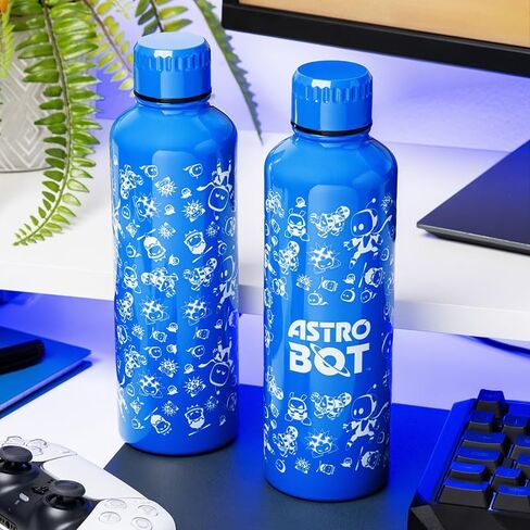 زجاجة مياه معدنية من Paladone Astro Bot، زجاجة من الفولاذ المقاوم للصدأ سعة 500 مل (16 أونصة) مع غطاء لولبي علوي، قارورة سفر قابلة لإعادة الاستخدام للاعبين والمدرسة والعمل والهدايا in Saudi Arabia