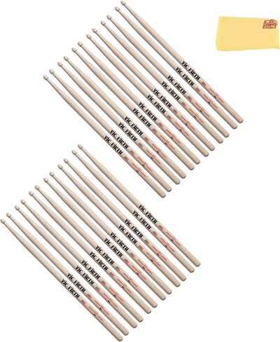 Vic Firth American Classic Extreme 8D Drumsticks - 3-Pack Bundle with Austin Bazaar Polishing Cloth in Saudi Arabia