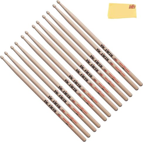 Vic Firth American Classic Extreme 8D Drumsticks - 3-Pack Bundle with Austin Bazaar Polishing Cloth in Saudi Arabia